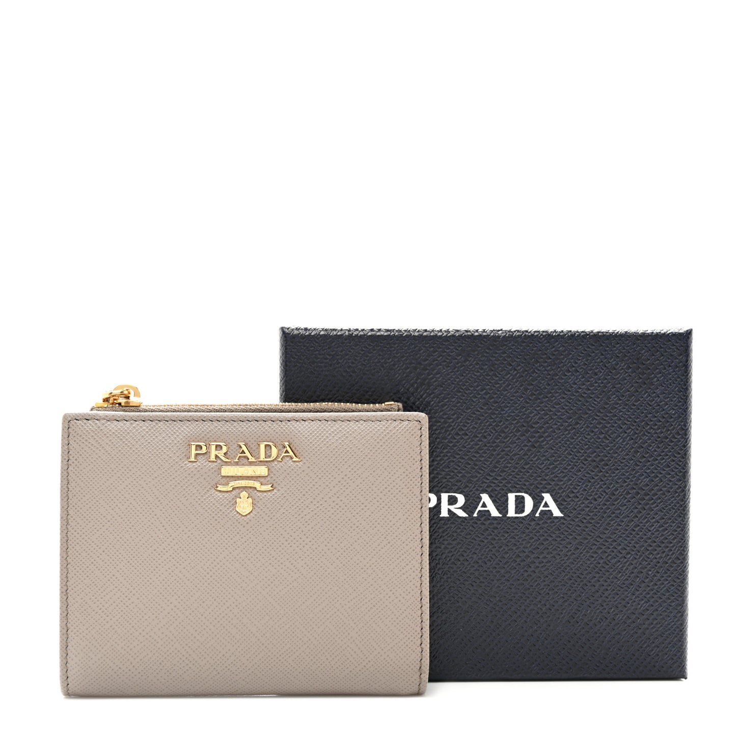 Saffiano Zip Top Compact Wallet Argilla