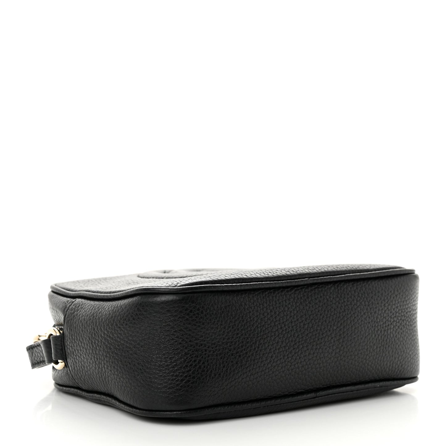 Pebbled Calfskin Small Soho Disco Bag Black