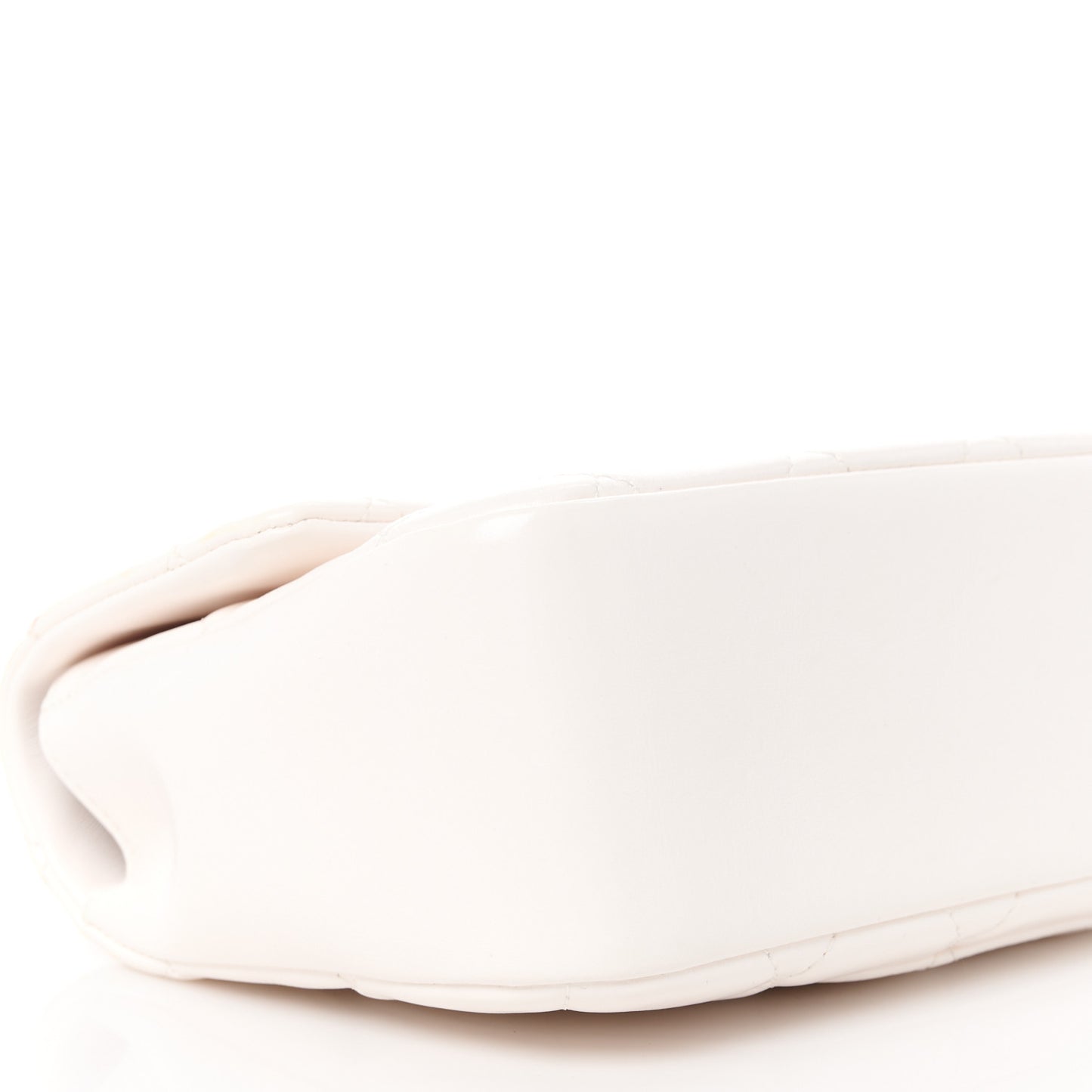 Shiny Lambskin Quilted Coco Trip Flap Bag White