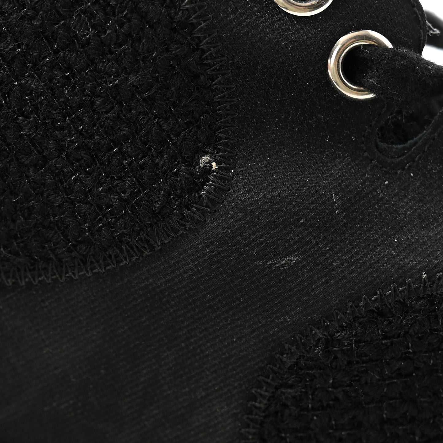 Tweed Patent Calfskin Sneaker High Boots 38.5 Black