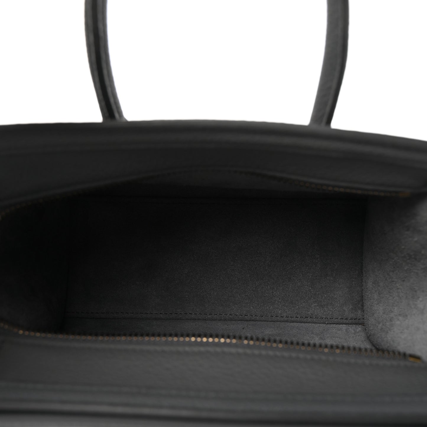 Drummed Calfskin Nano Luggage Kohl