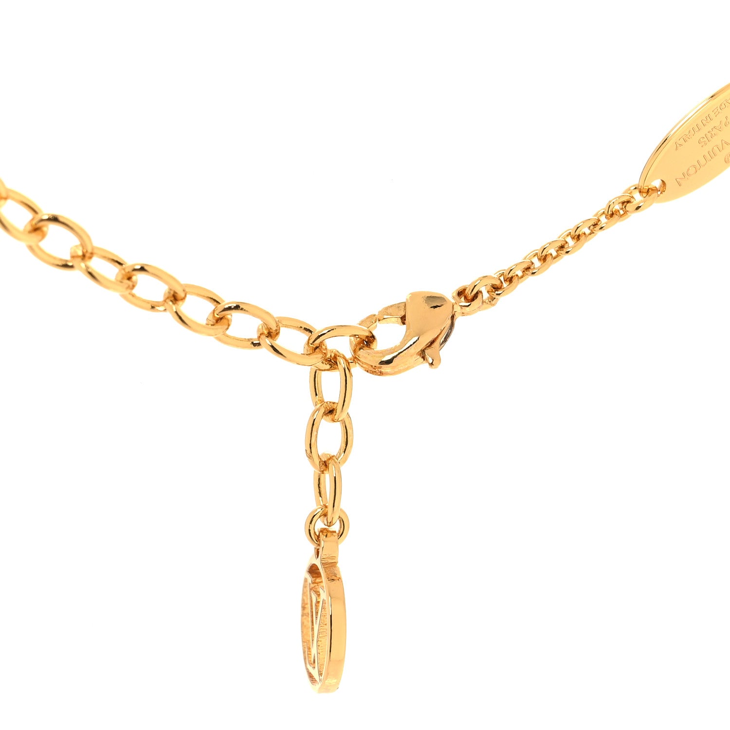 Louis Vuitton Metal Crystal LV Iconic Necklace Gold 4 of 7