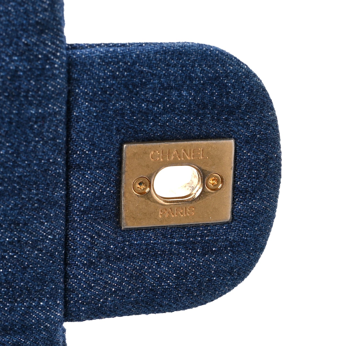 Denim Quilted Medium Denim Trip Single Flap Blue