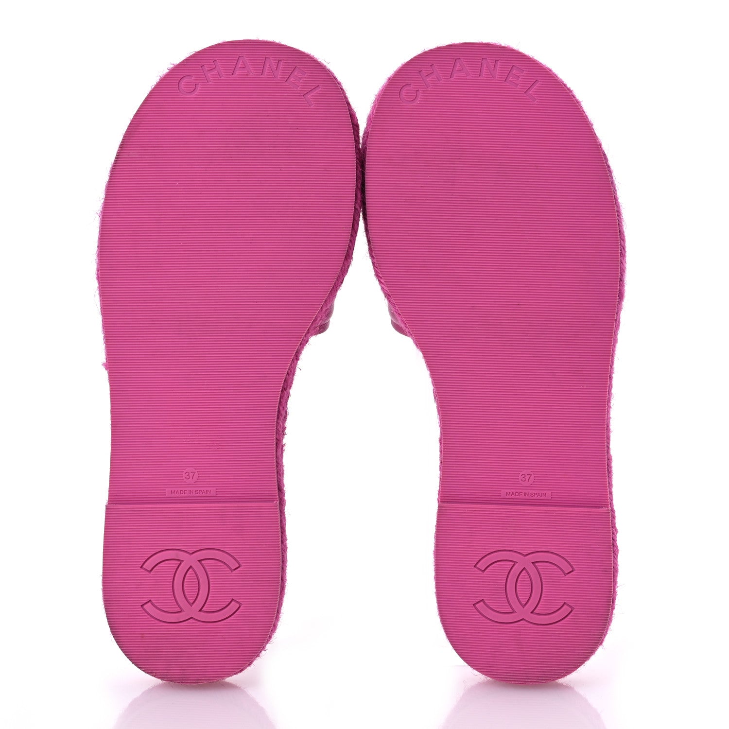 Chanel Lambskin Cord Braided Slide Sandals 37 Pink 7 of 10