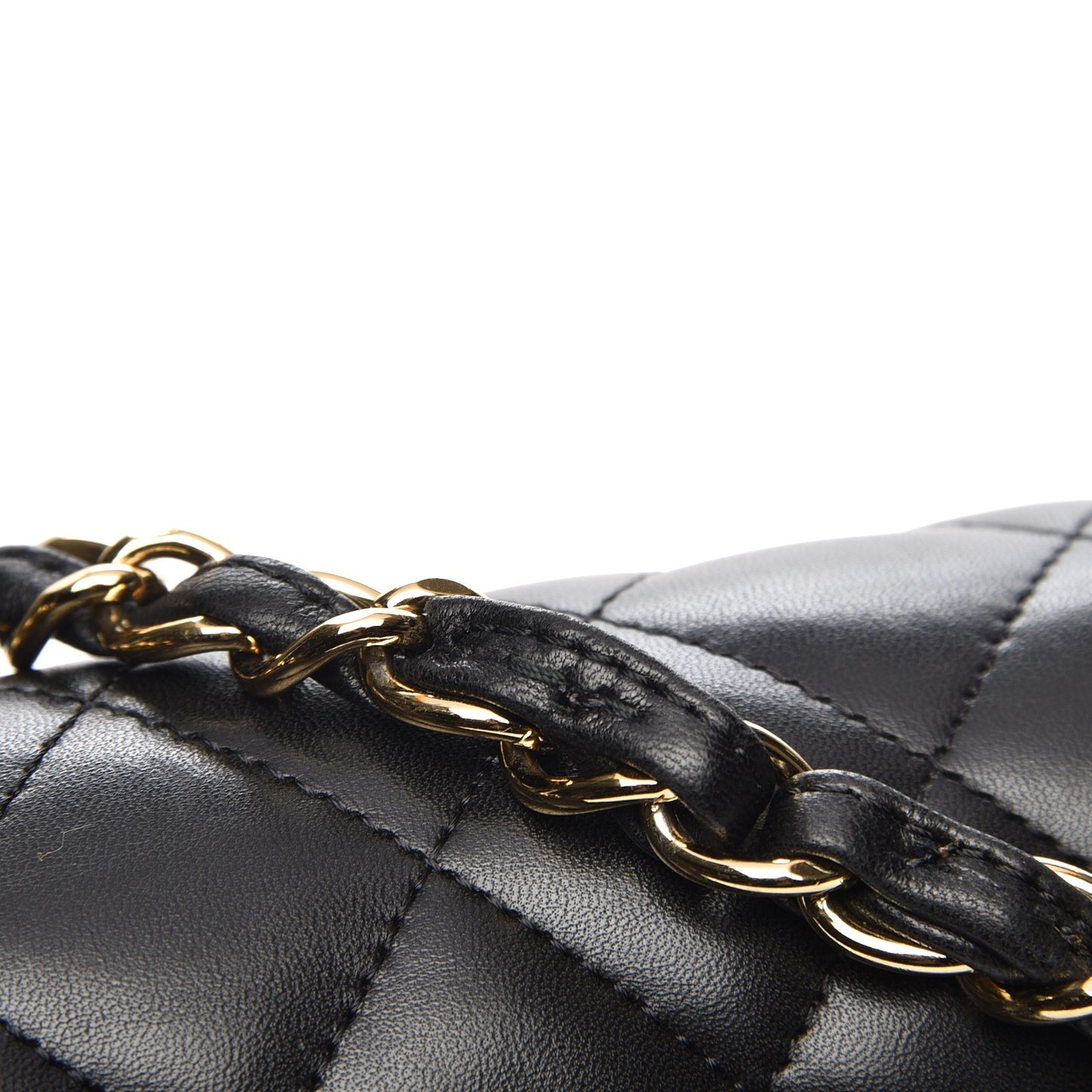 Lambskin Quilted Jumbo Double Flap Black