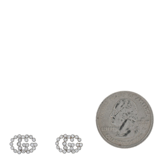 18K White Gold Diamond Running G Earrings