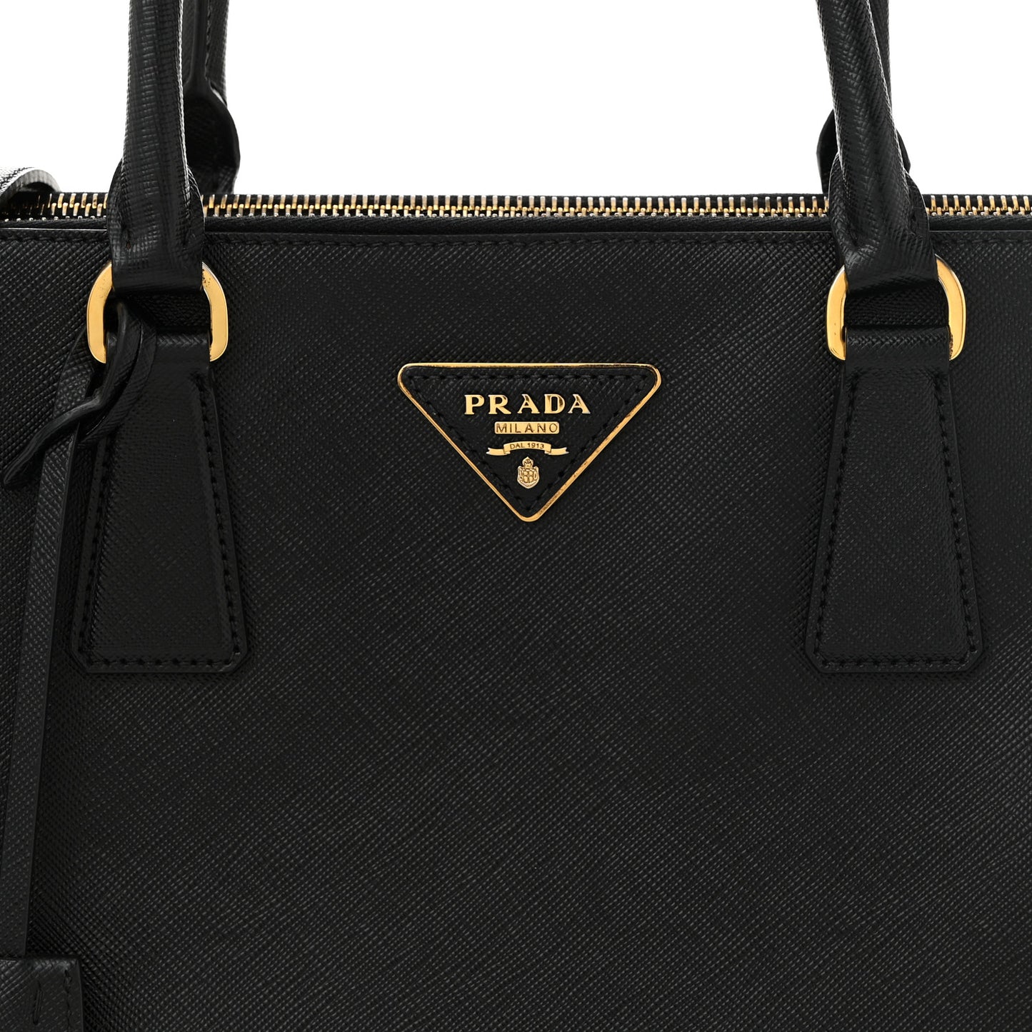 Saffiano Lux Large Galleria Double Zip Tote Black