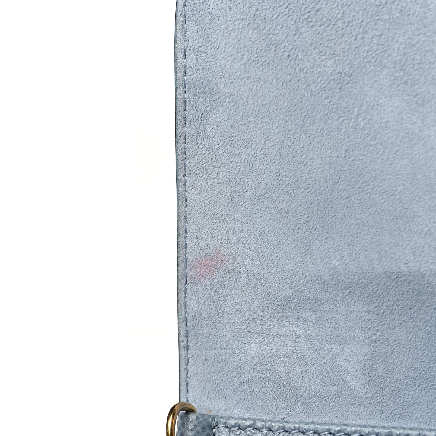 Grained Calfskin Saddle Chain Pouch Cloud Blue