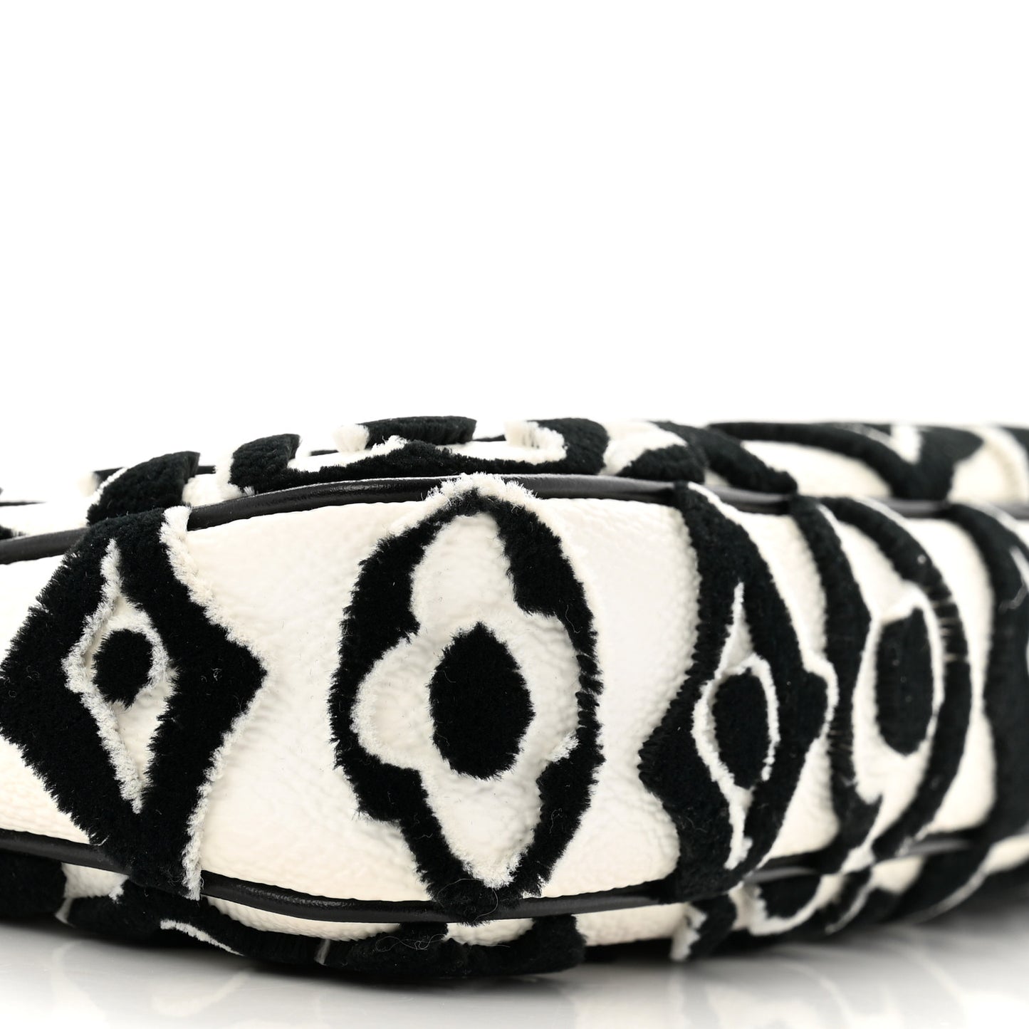 X UF Tufted Monogram Pochette Accessories White Black