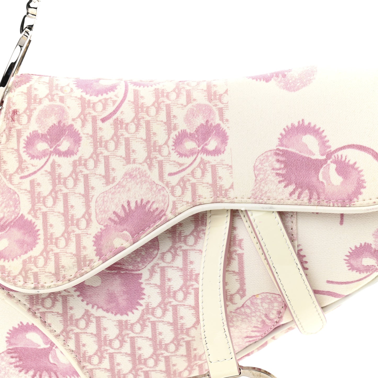 Monogram Floral Saddle Bag Pink