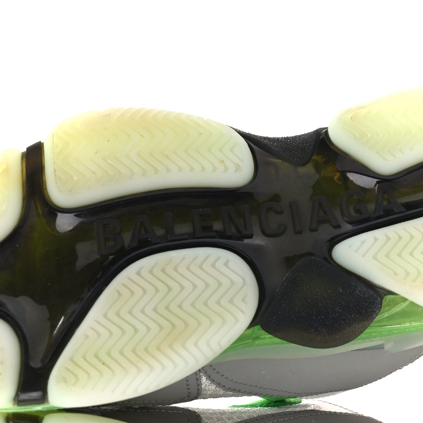 Fabric Mesh Clear Sole Mens Triple S Sneakers 41 White Green Grey