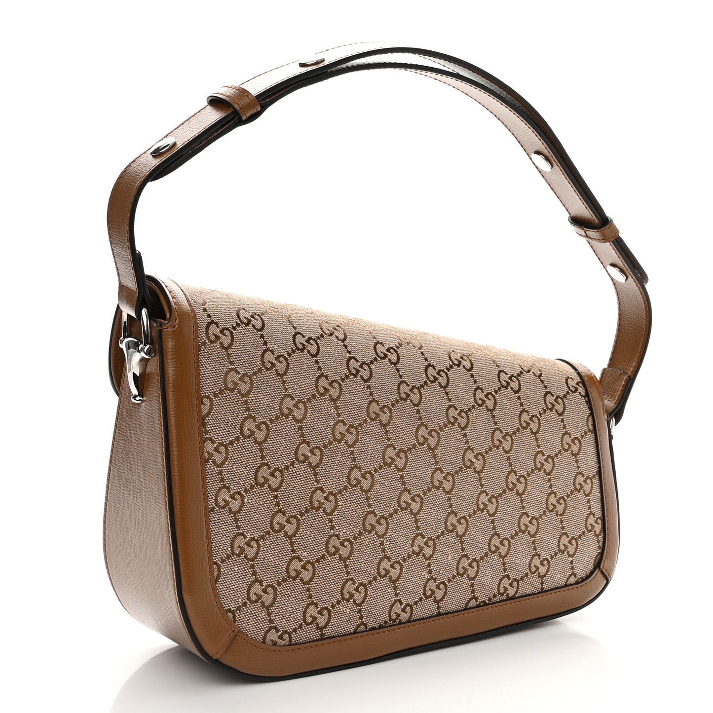 Monogram Small Horsebit 1955 Asymmetric Shoulder Bag Beige Brown Sugar