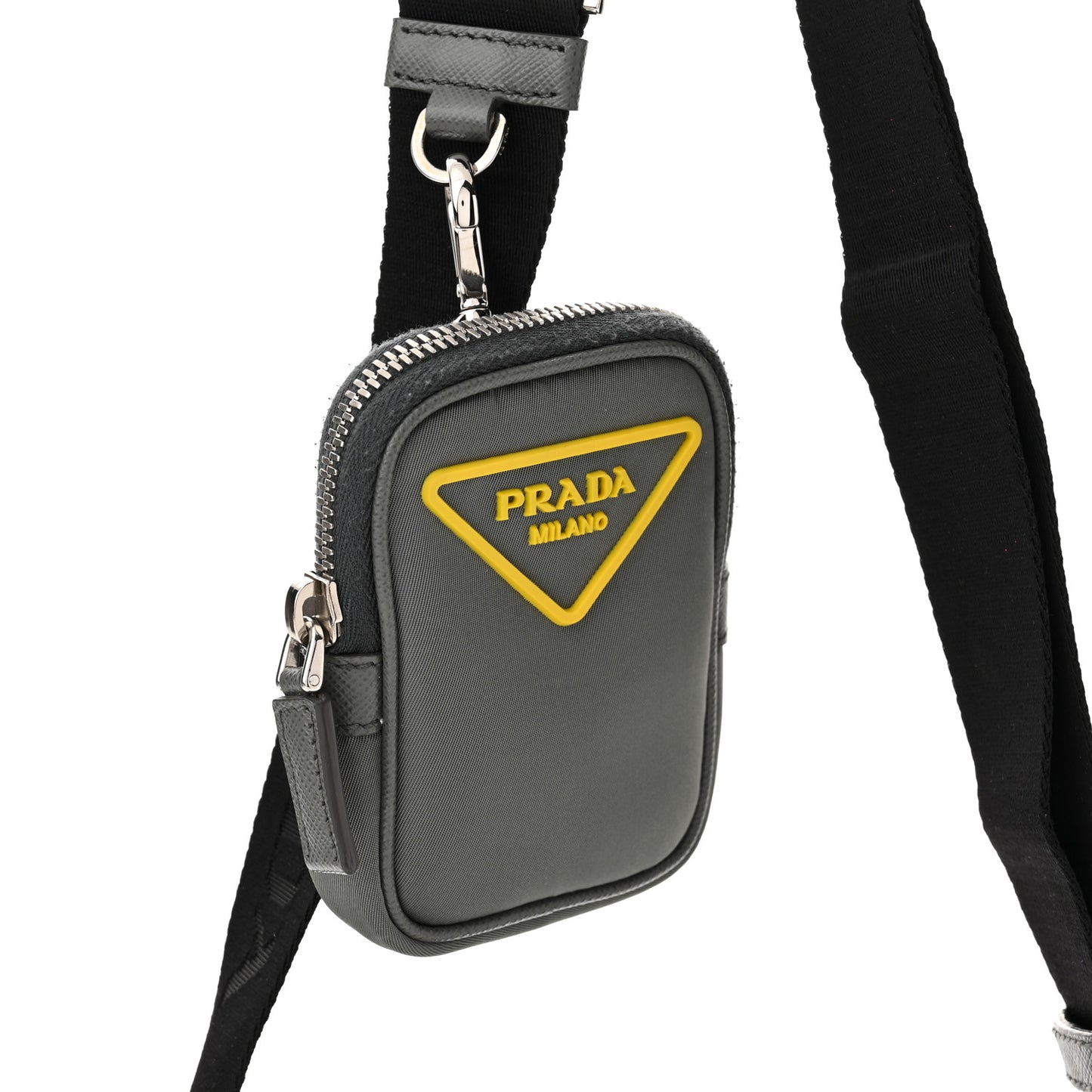 Tessuto Nylon Saffiano Messenger Bag Ardesia Giallo