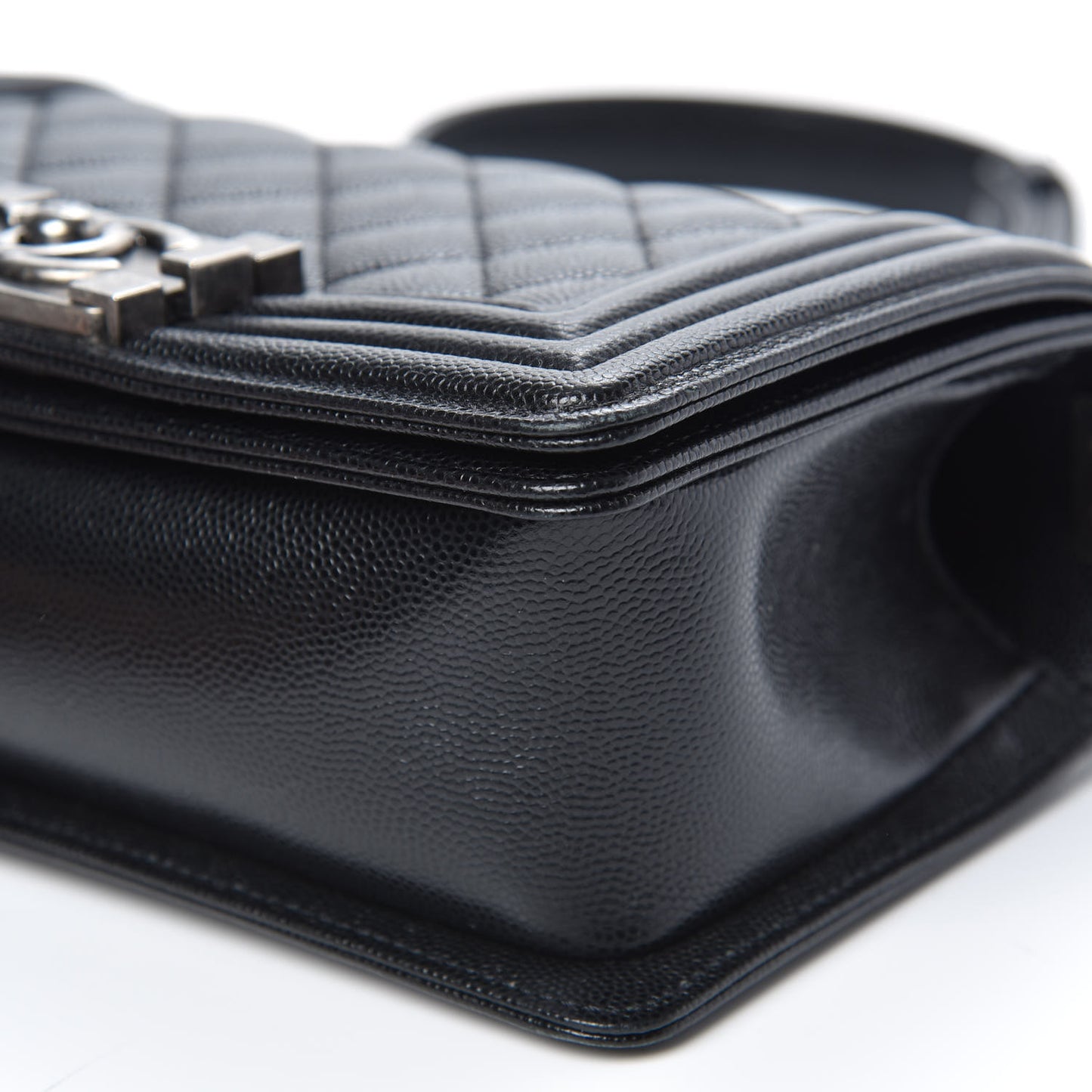 Caviar Quilted Small Boy Flap Black