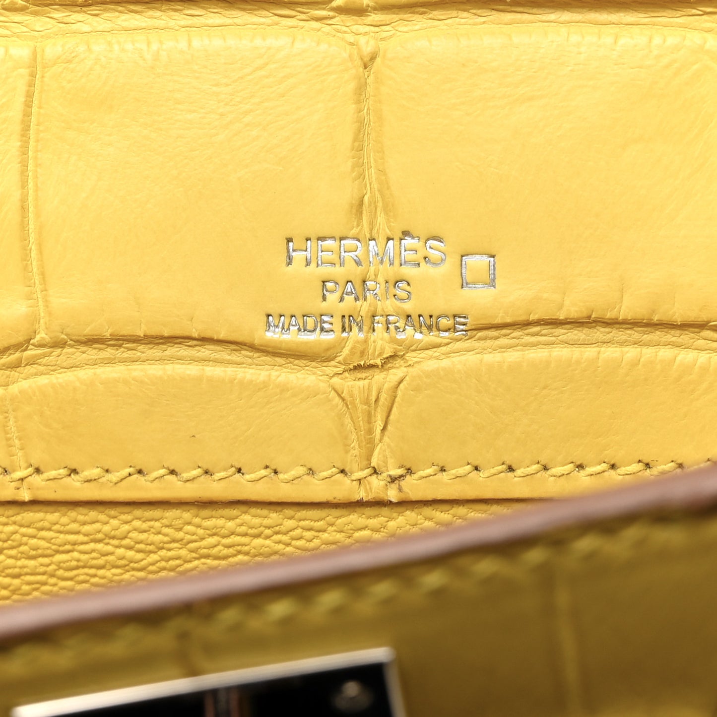 Matte Alligator Kelly Cut Pochette Mimosa