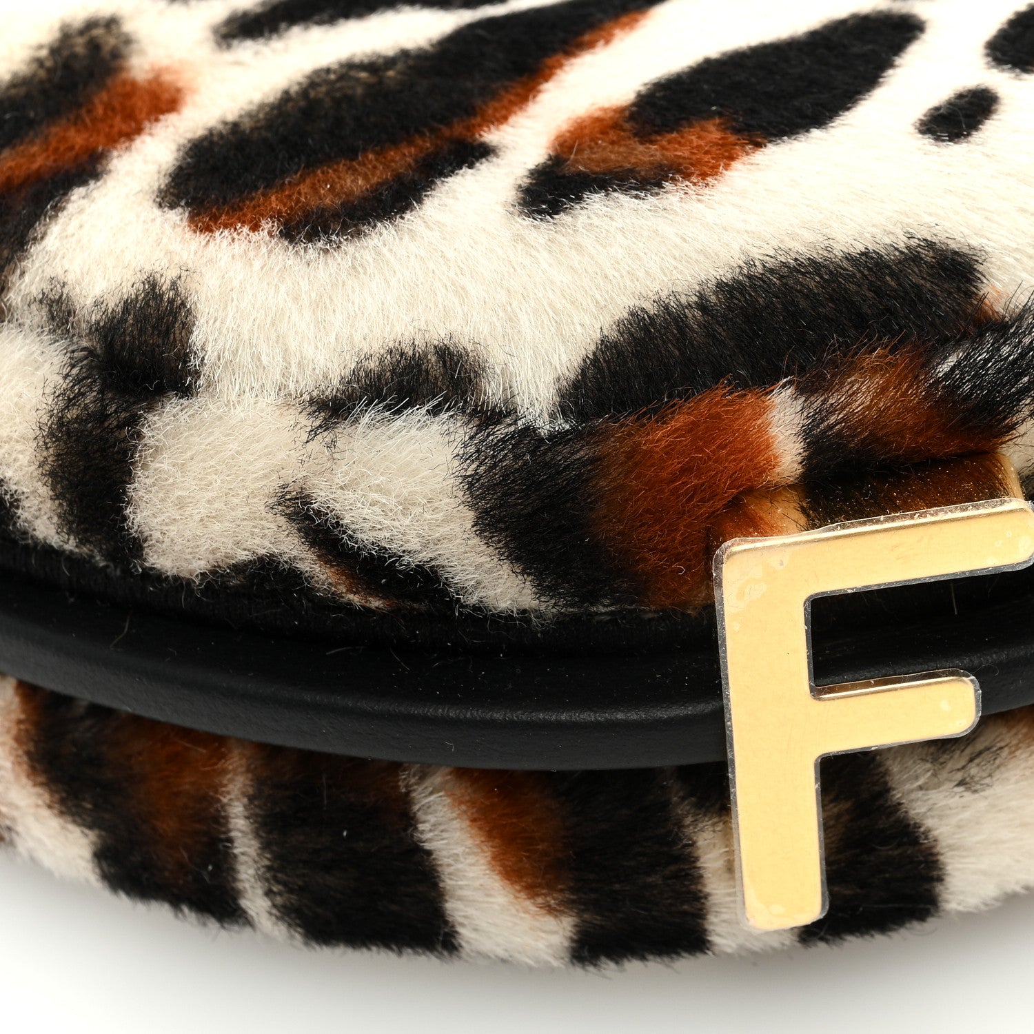 Fendi Sheepskin Vitello Grace Pony Hair Ocelot Nano Fendigraphy Hobo Charm Multicolor Black 8 of 9