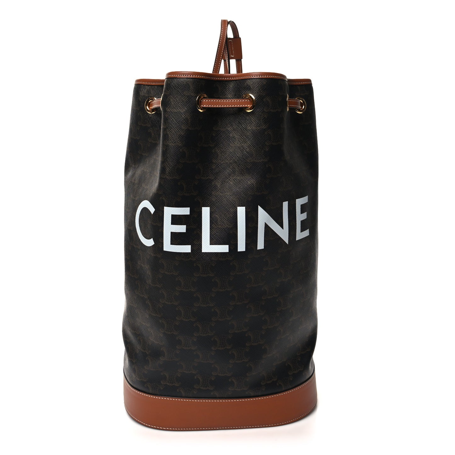 Triomphe Canvas Calfskin Medium Sailor Bag Tan