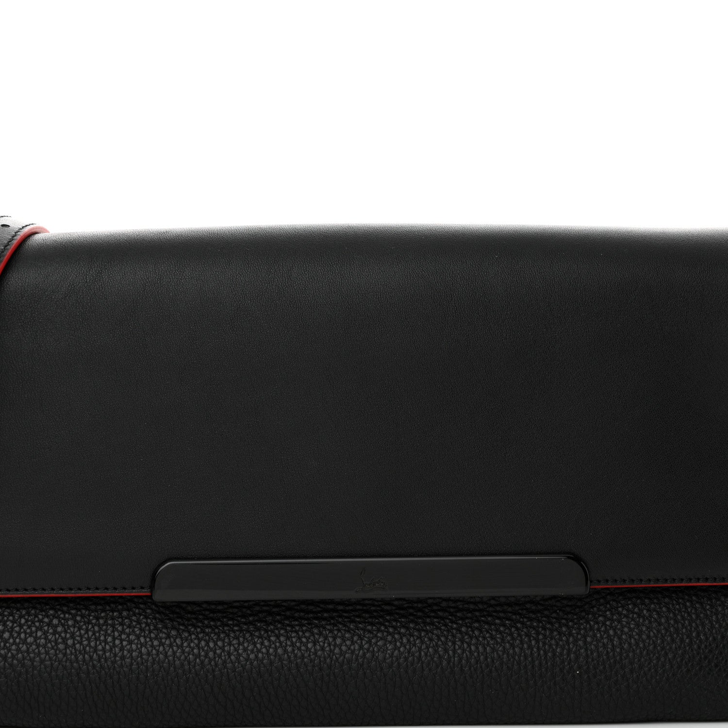 Christian Louboutin Calfskin Rougissime Flap Crossbody Clutch Black 10 of 12