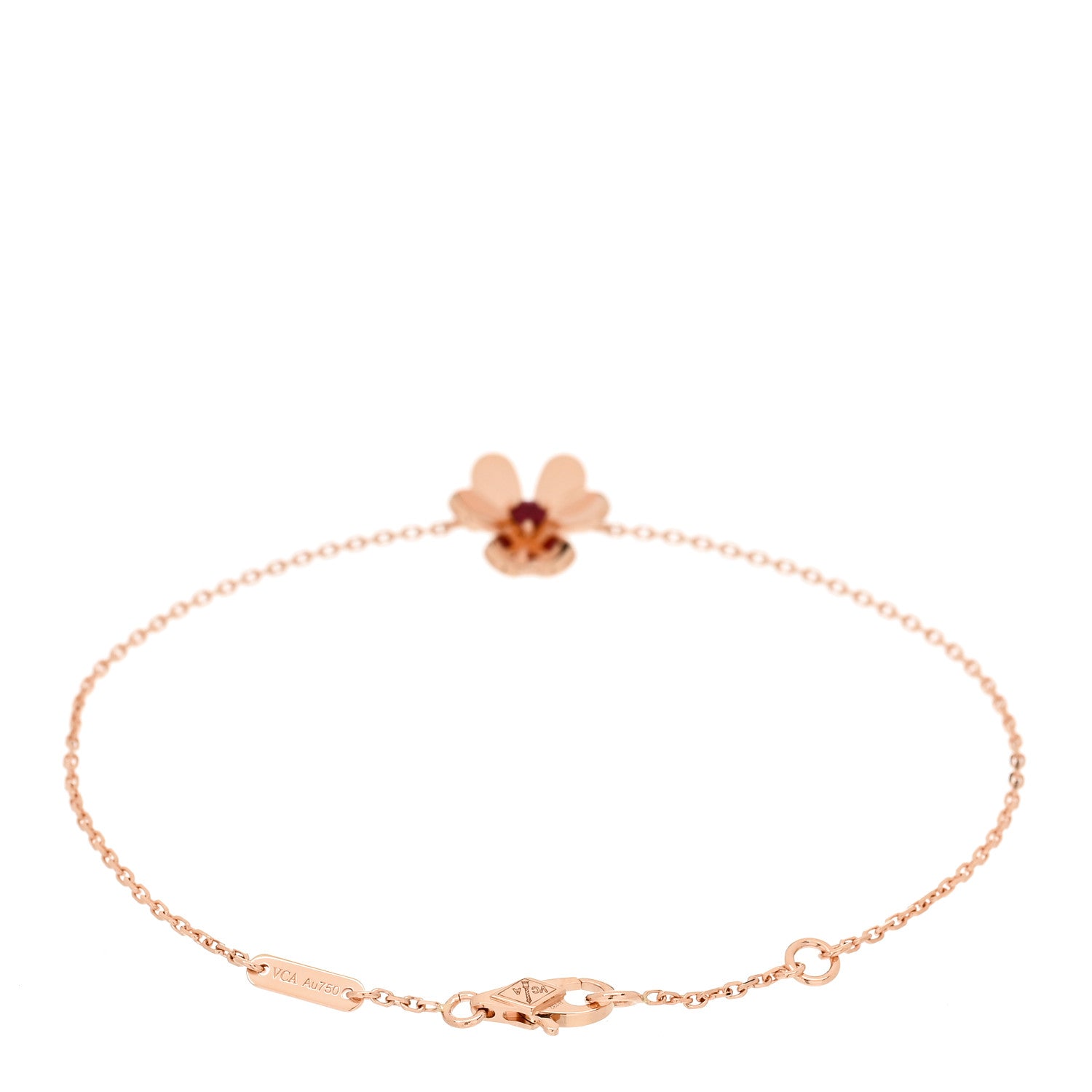 Van Cleef & Arpels 18K Rose Gold Ruby Mini Frivole Bracelet 2 of 5