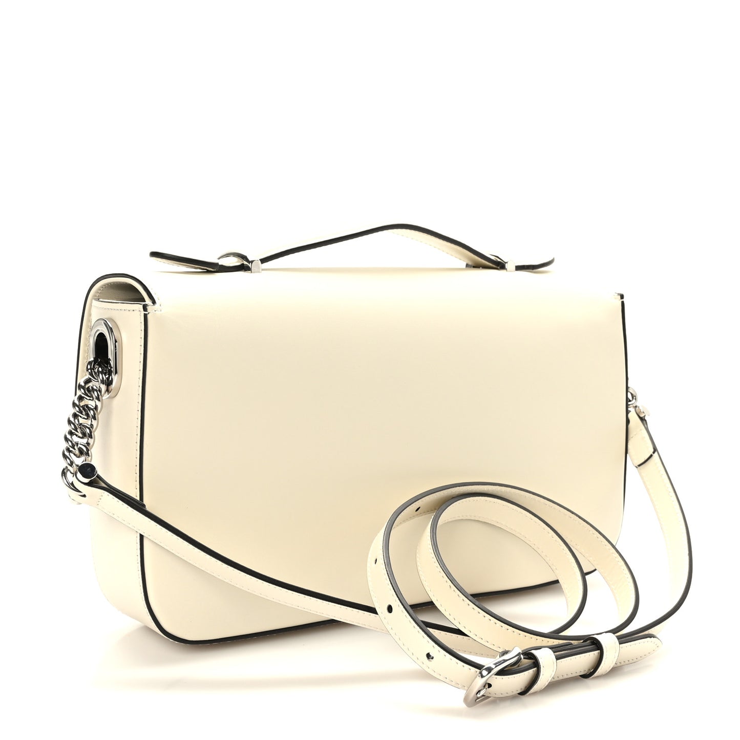 Senna Calfskin Petite GG Top Handle Shoulder Bag Mystic White