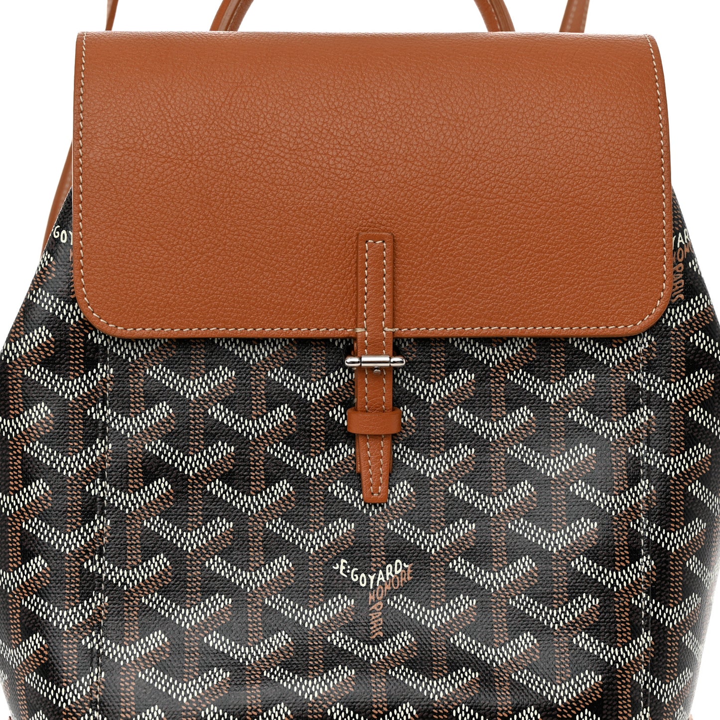 Goyardine Calfskin Mini Alpin Backpack Black Gold