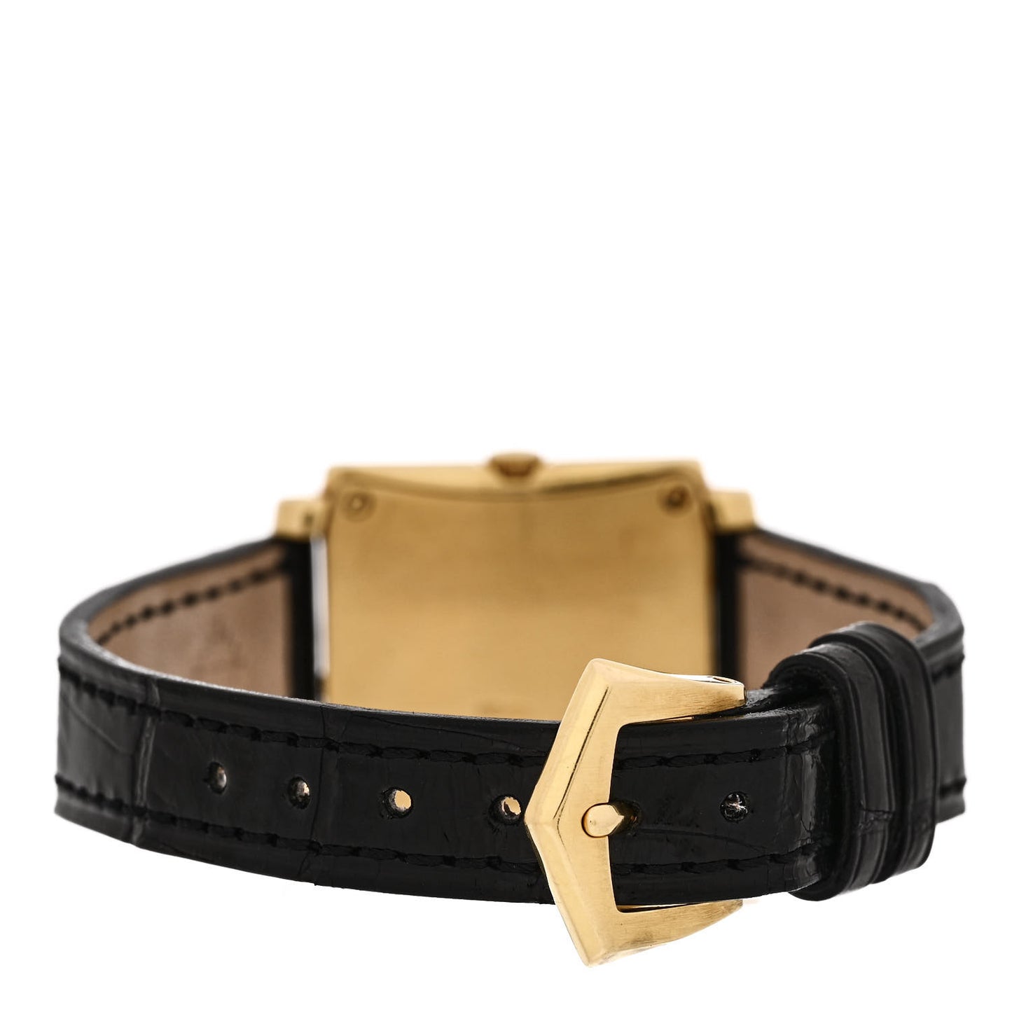 18K Yellow Gold Alligator 22mm Gondolo Quartz Watch 4824