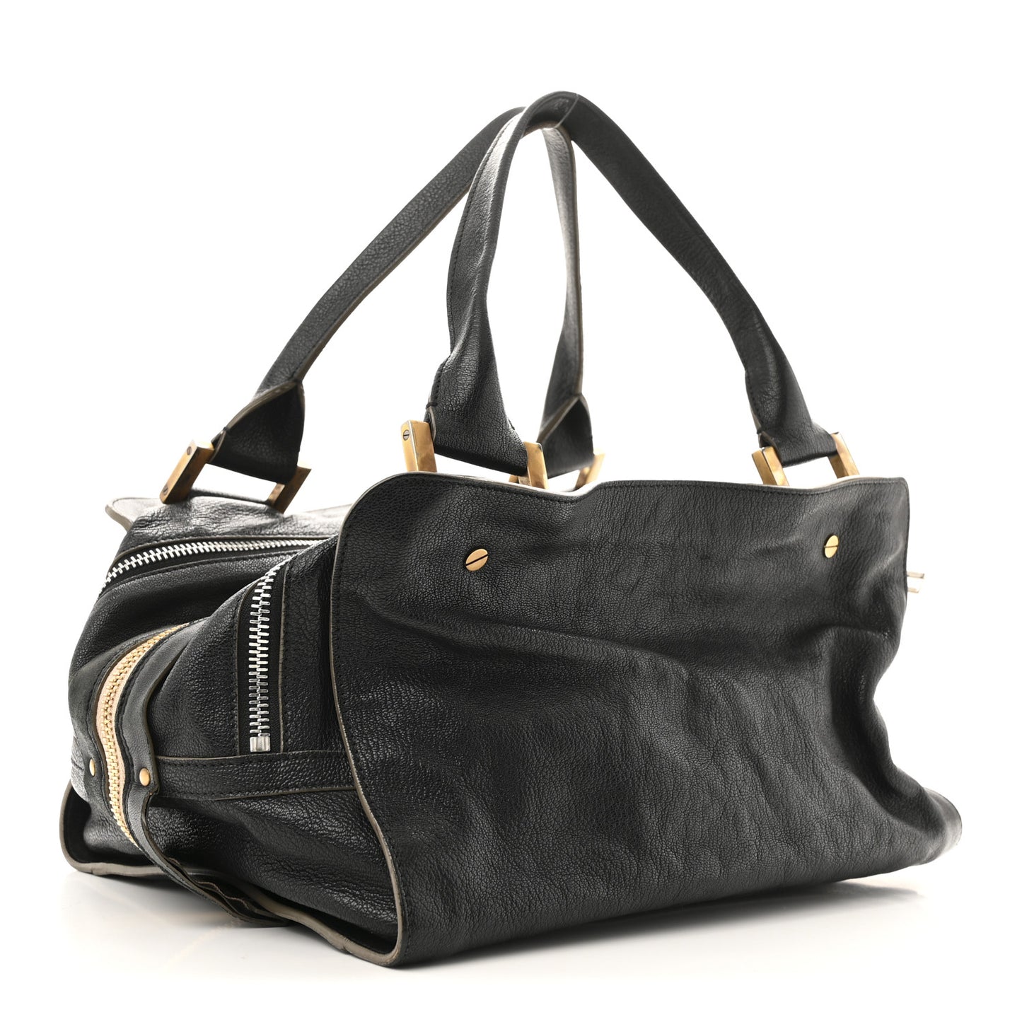 Goatskin Large Dalston Satchel Black