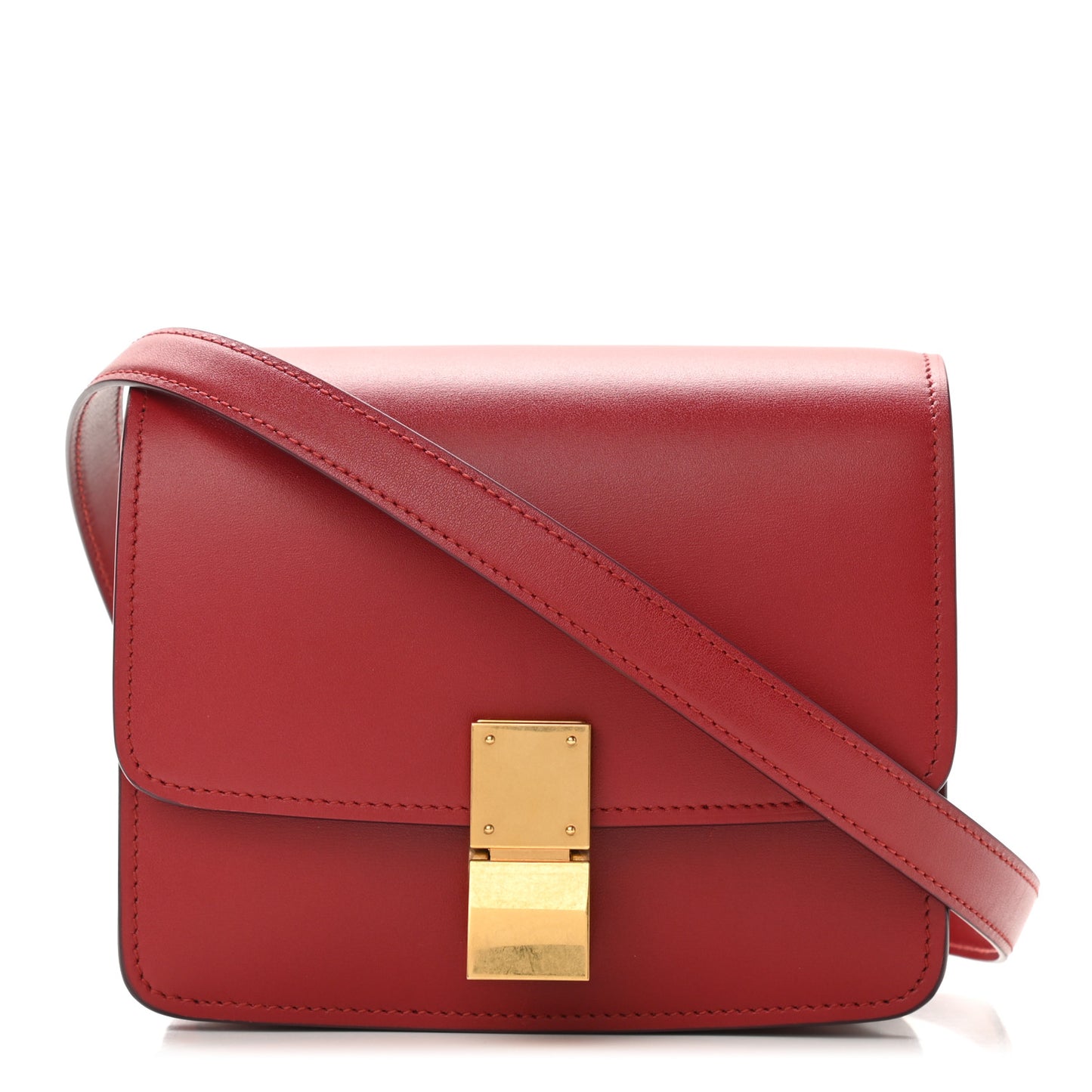 Smooth Calfskin Small Classic Box Flap Bag Red