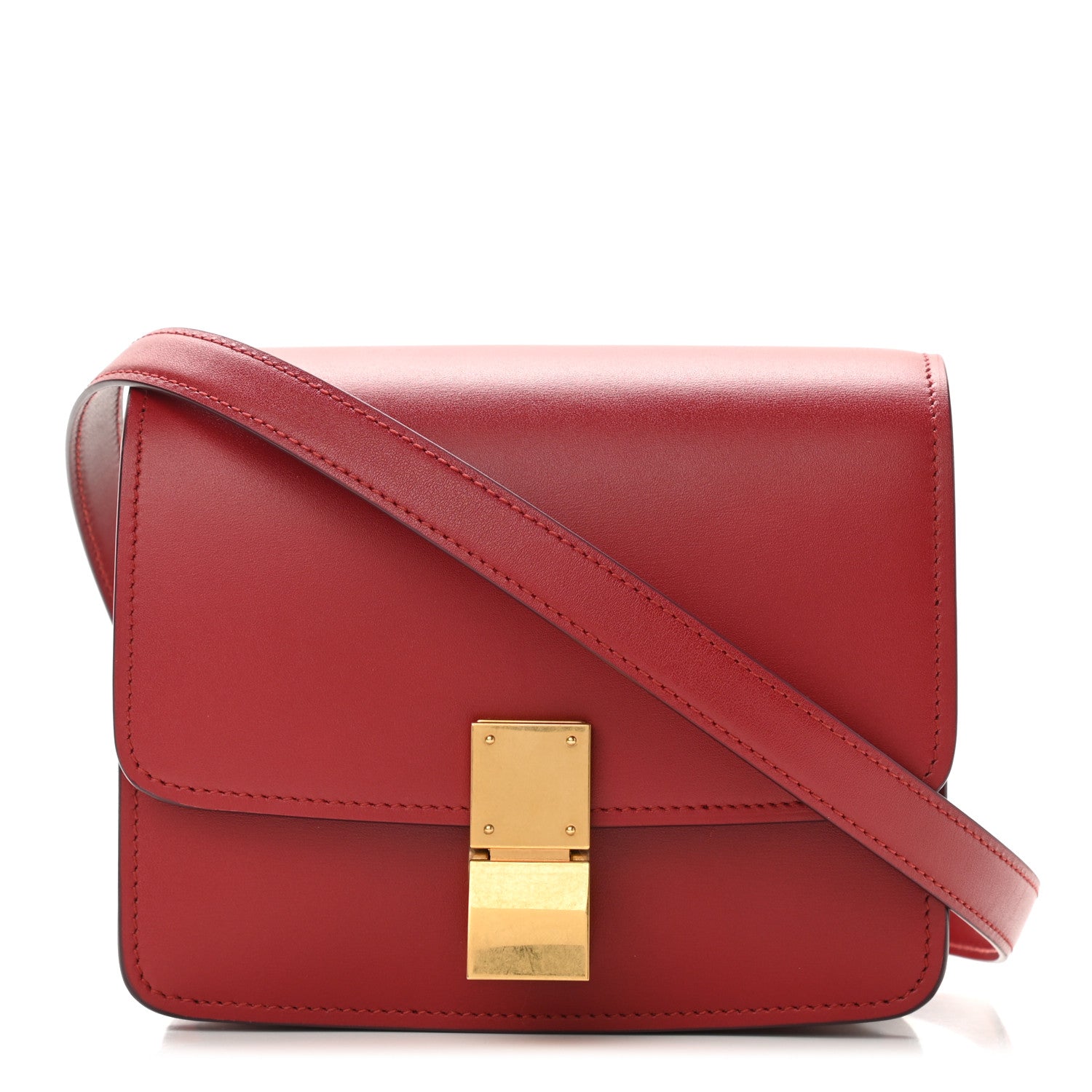 Celine Smooth Calfskin Small Classic Box Flap Bag Red 1 of 10