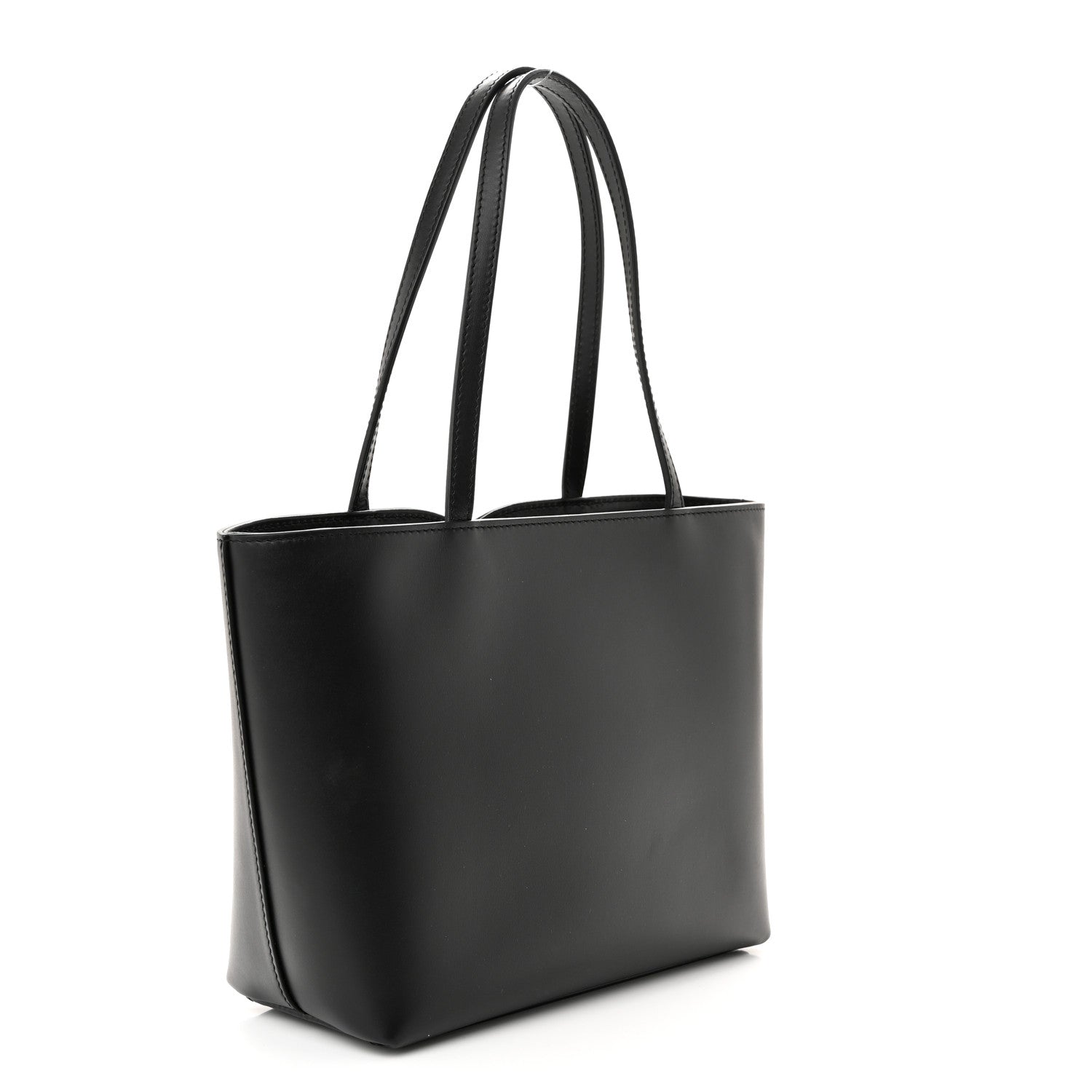 Dolce & Gabbana Calfskin Small DG Logo Shopper Tote Black 3 of 9
