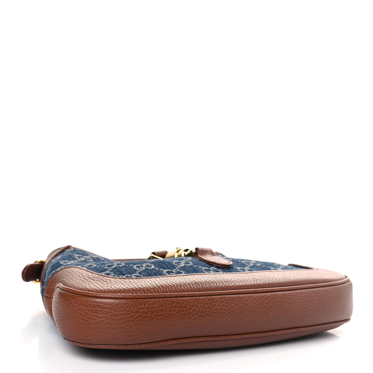 New Denim GG Monogram Calfskin Small Jackie 1961 Hobo Blue Tea Cuir