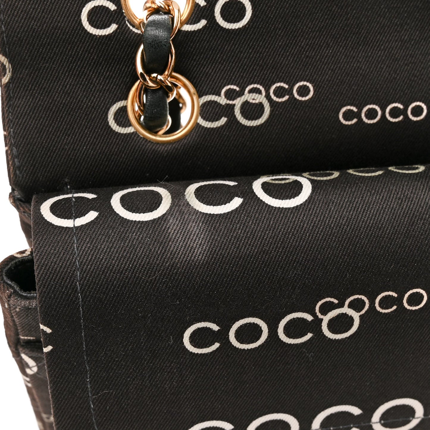 Canvas Coco Printed Quilted Medium Double Flap Black White