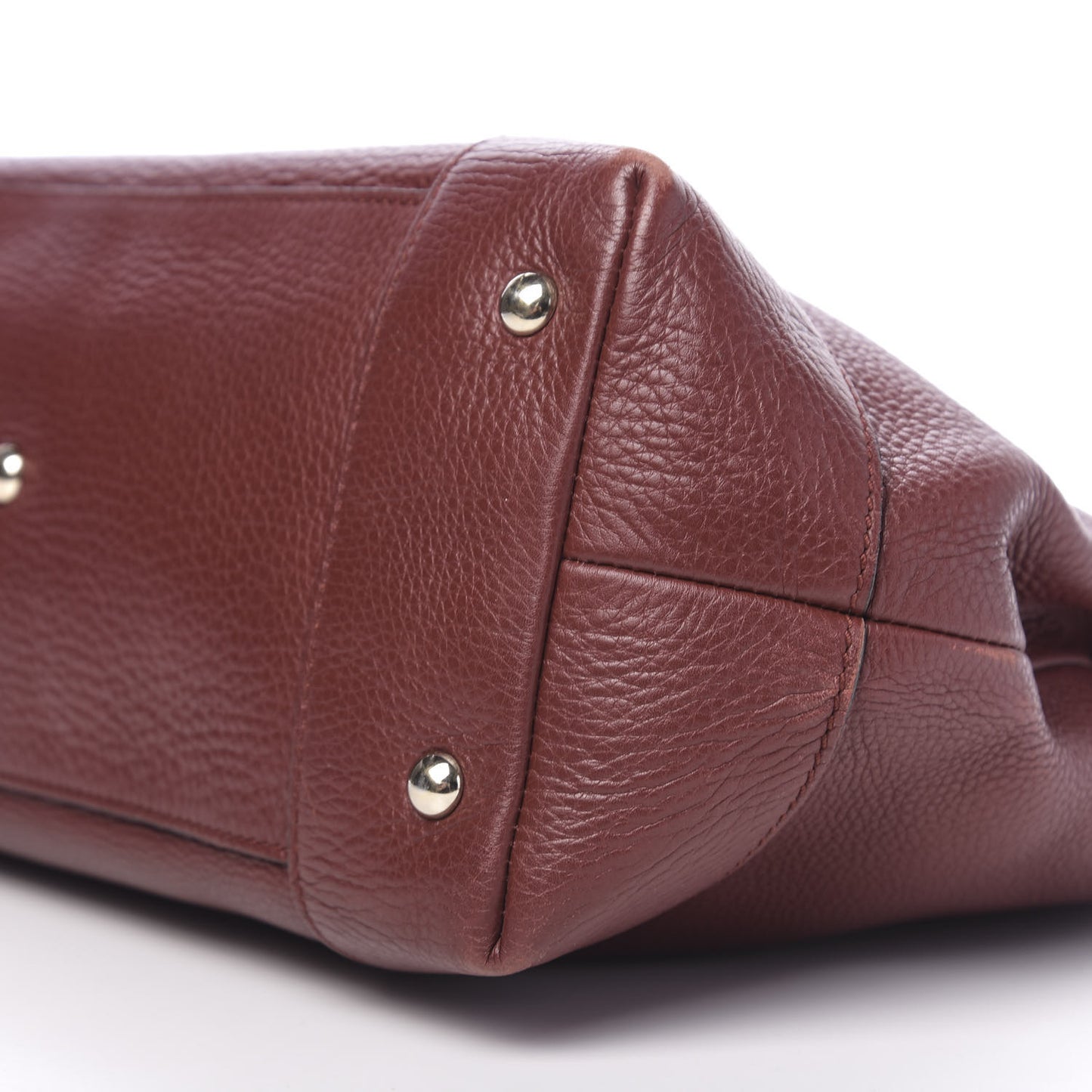 Calfskin Web Medium Dressage Tote Burgundy