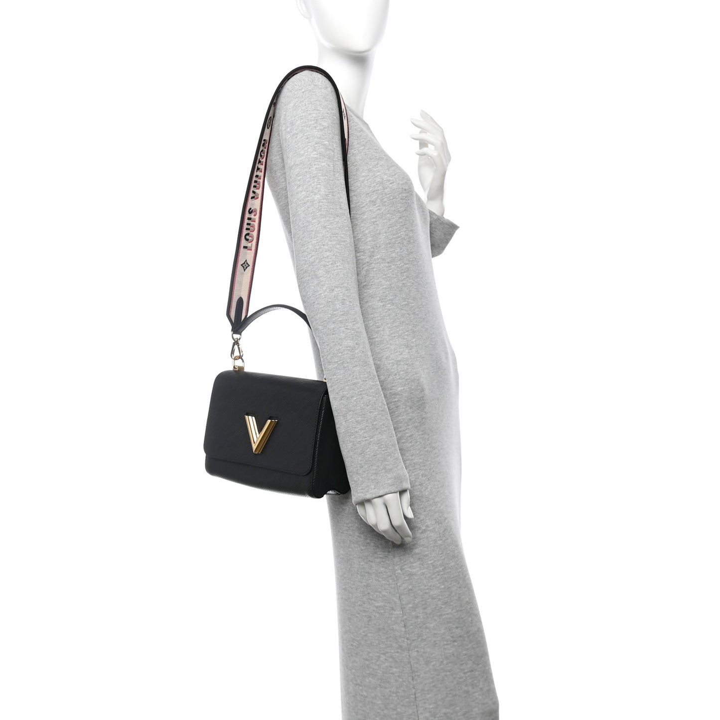 Epi Twist Top Handle Shoulder Bag MM Black