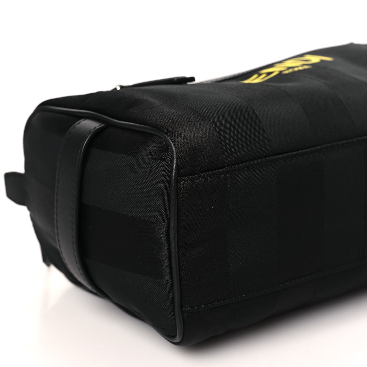 Recycled Nylon Vitello Grace Light Pequin Logo Travel Pouch Black Sunflower