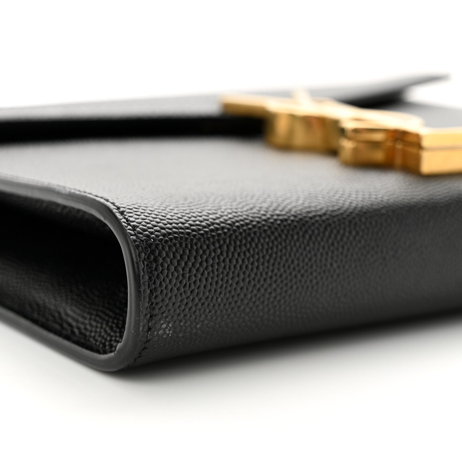 Saint Laurent Grain De Poudre Monogram Cassandra Chain Wallet Black 8 of 9