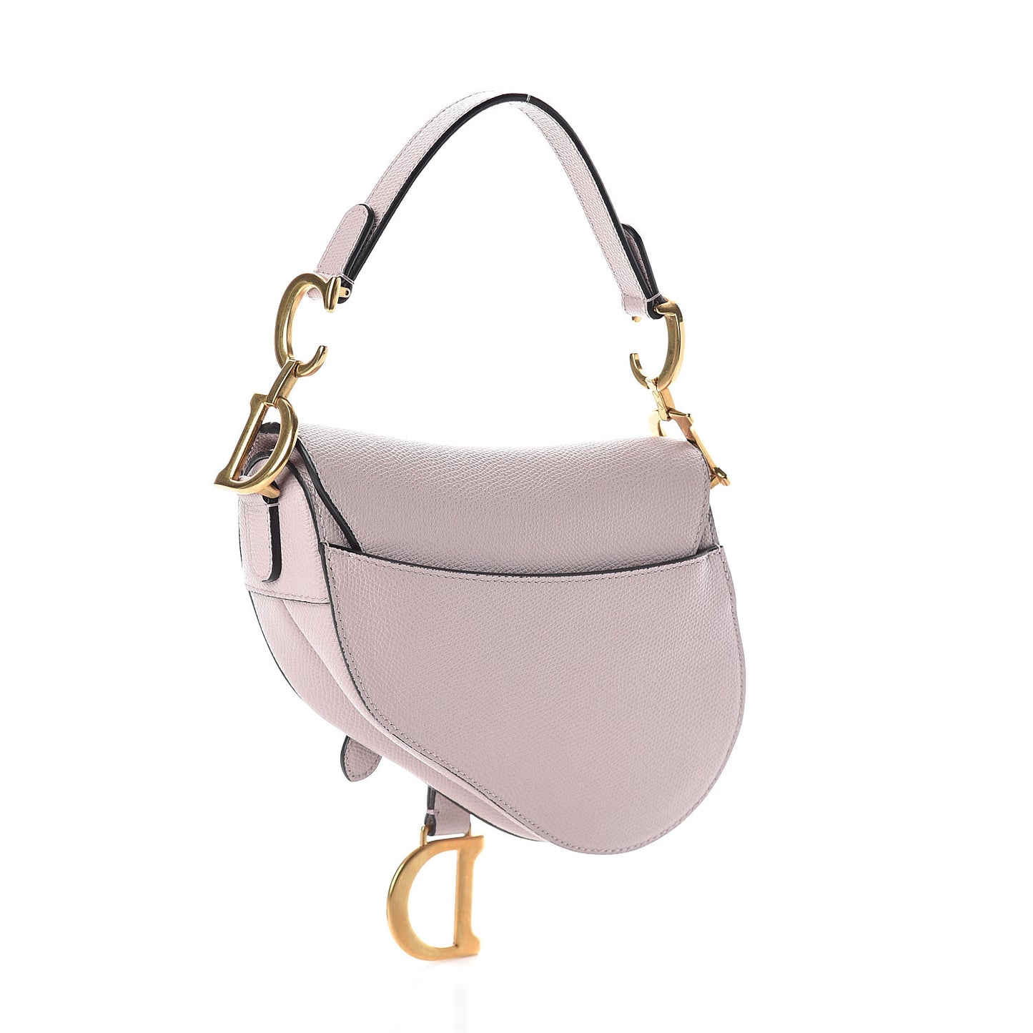 Grained Calfskin Mini Saddle Bag Light Purple