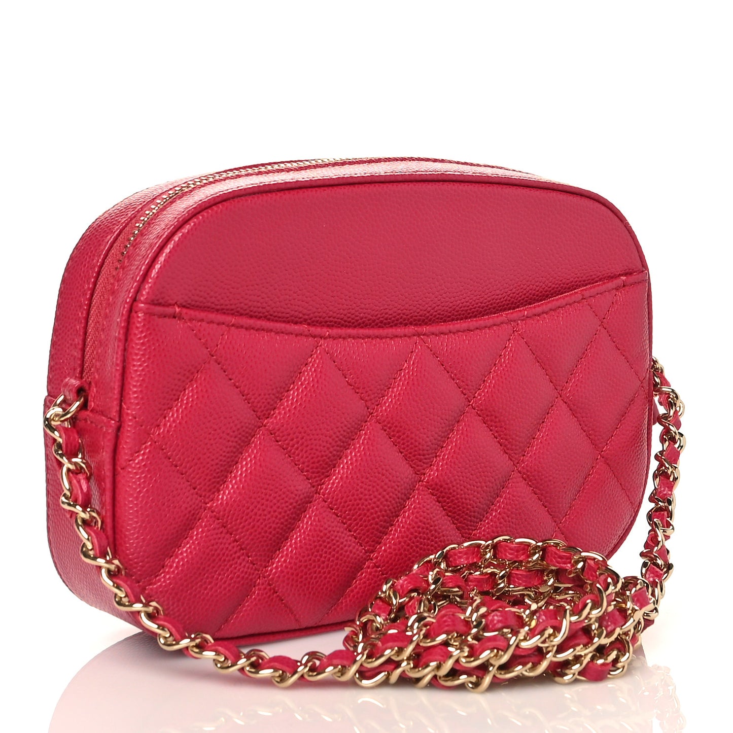 Caviar Quilted Camera Case Dark Pink