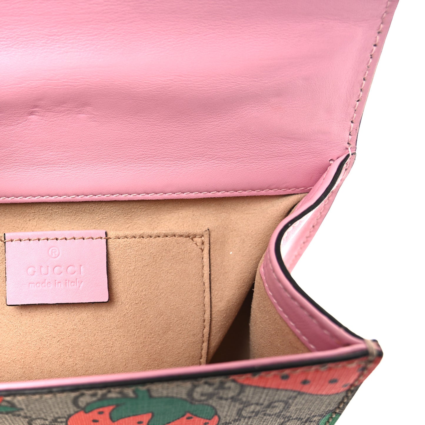 GG Supreme Monogram Strawberry Small Padlock Shoulder Bag