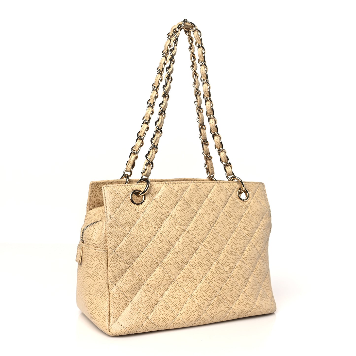 Caviar Quilted Petit Timeless Tote PTT Beige