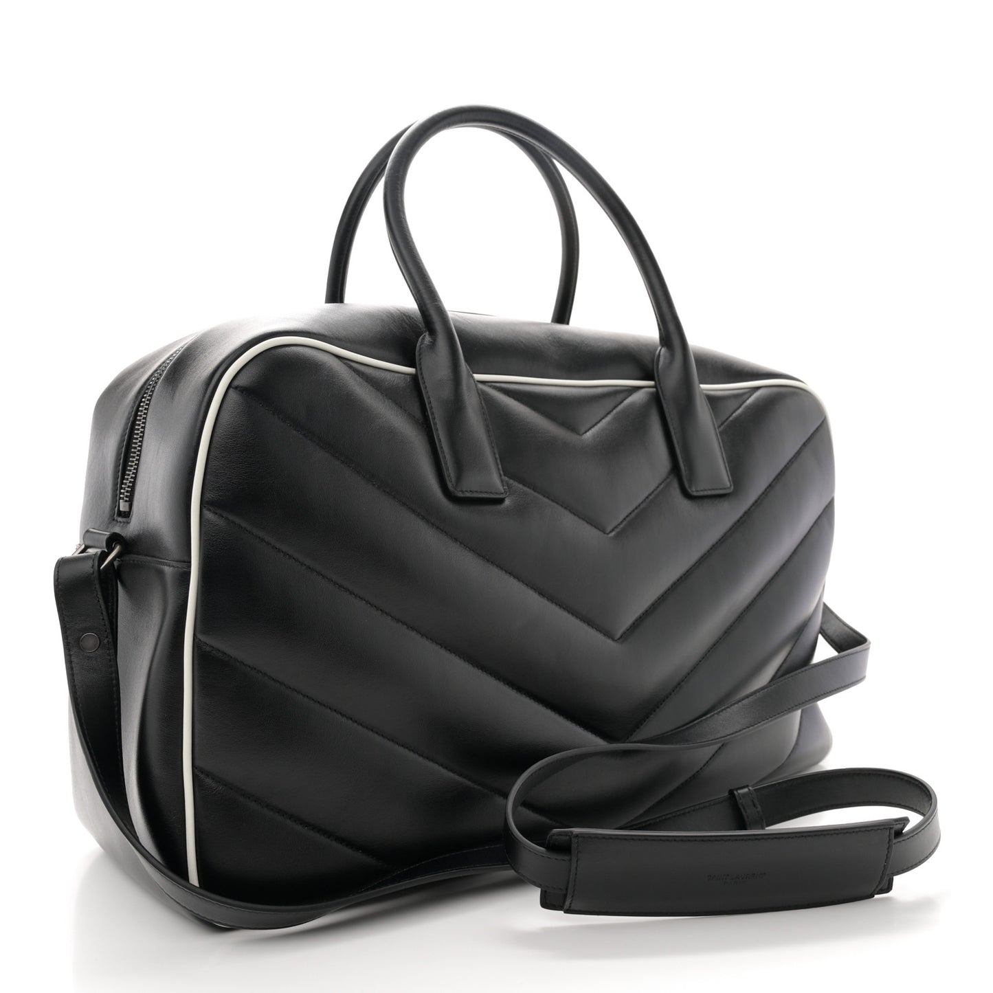 Calfskin Medium Miles Logo Bowler Duffel Bag Black