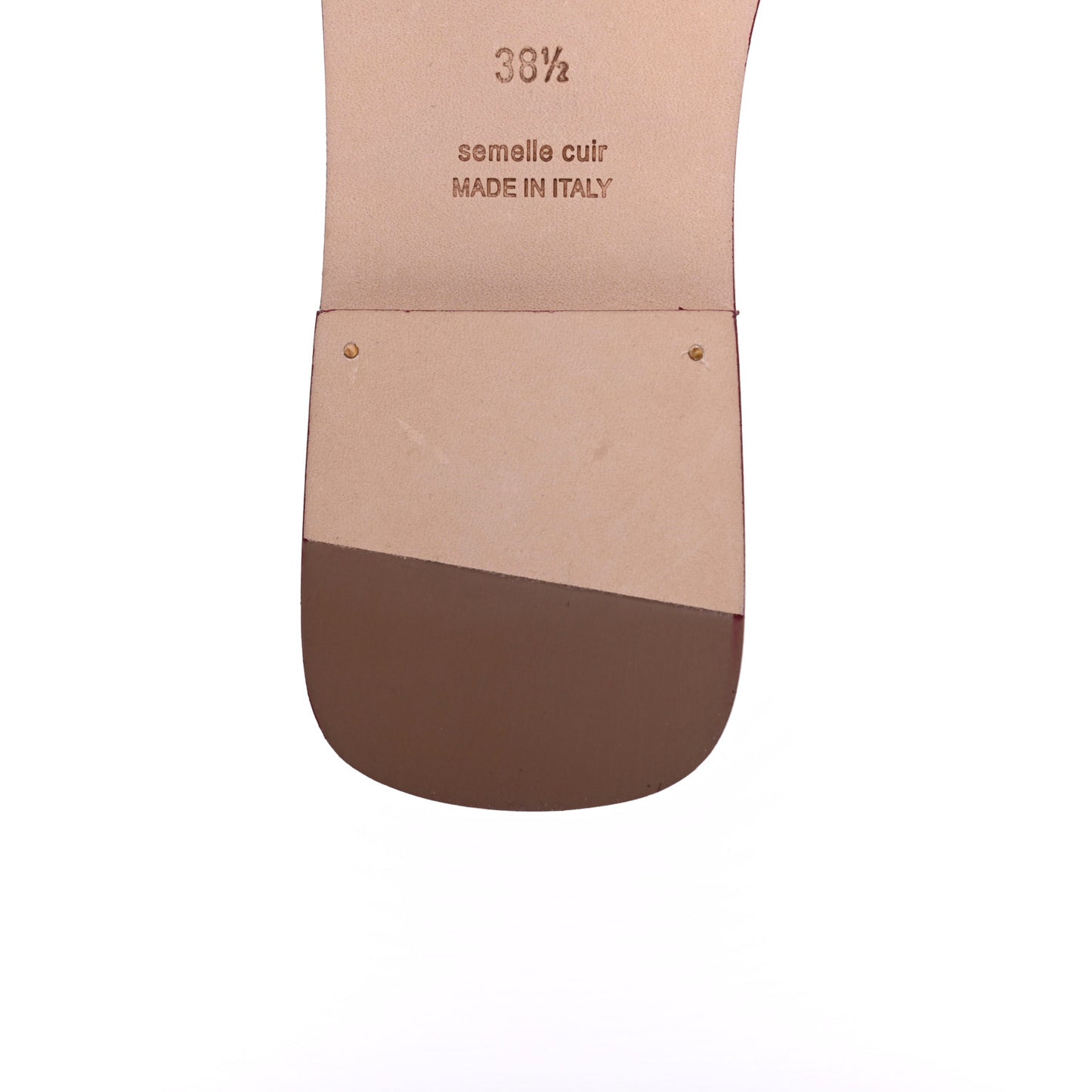 Calfskin Oran Sandals 38.5 Rouge Tomette