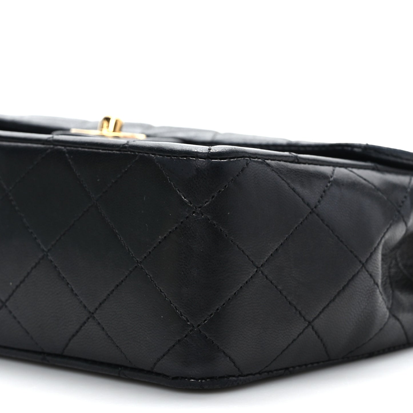 Lambskin Quilted Mini Square Flap Bag Black