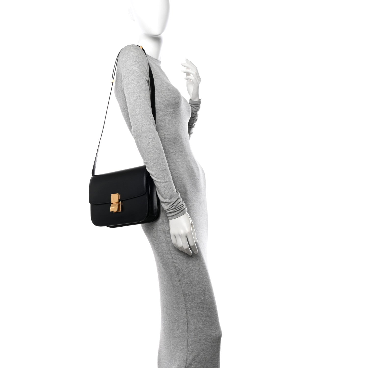 Celine Box Calfskin Medium Classic Box Flap Bag Black 2 of 10