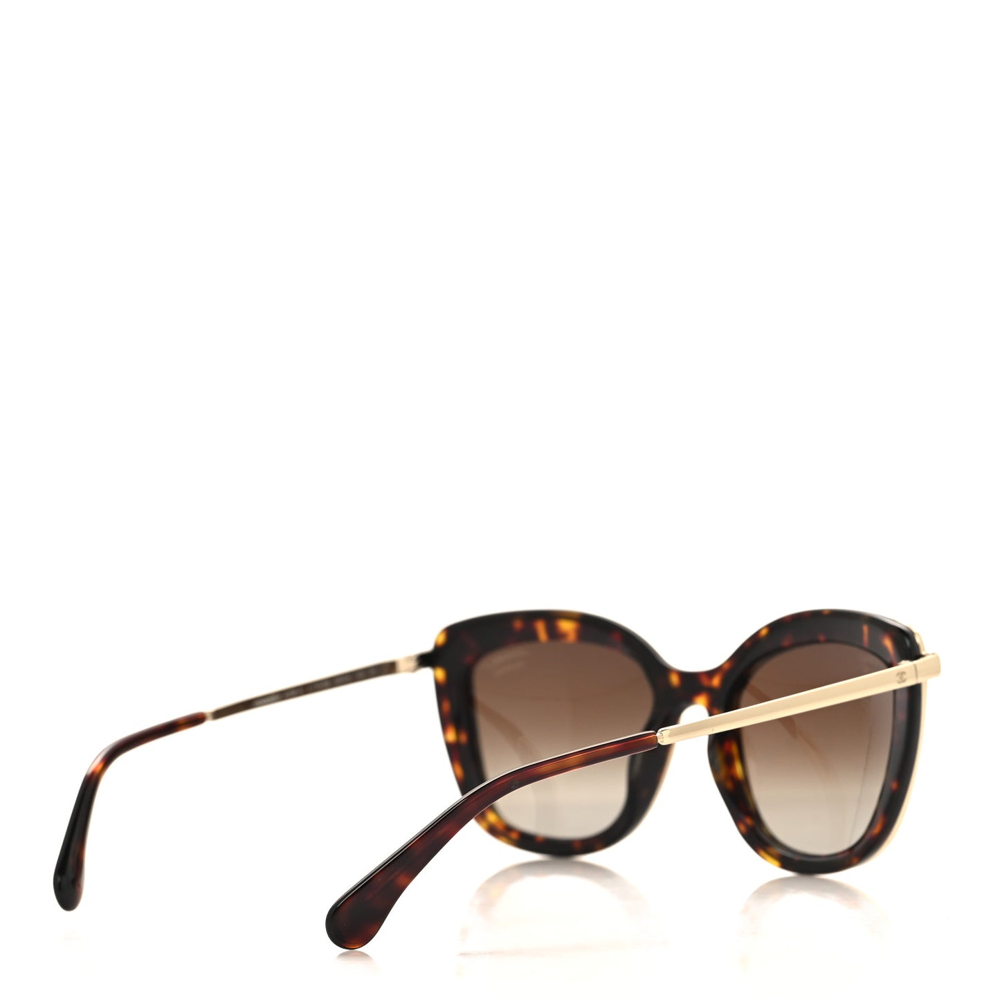 Acetate Quilted Metal Butterfly Sunglasses 4238-A Dark Tortoise Gold