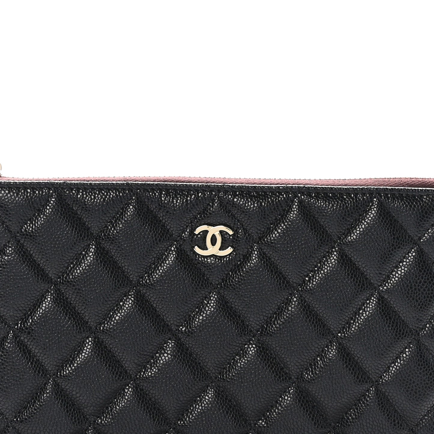 Caviar Quilted Small Zipped Pouch Black