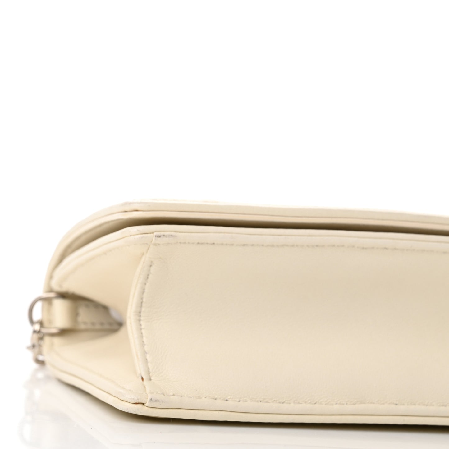 Lambskin Sequin Micro Diorama Flap Bag White