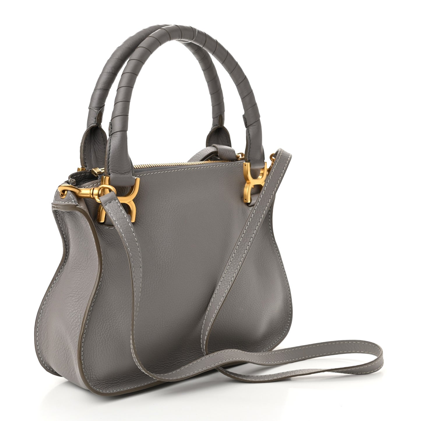 Calfskin Small Marcie Satchel Cashmere Grey