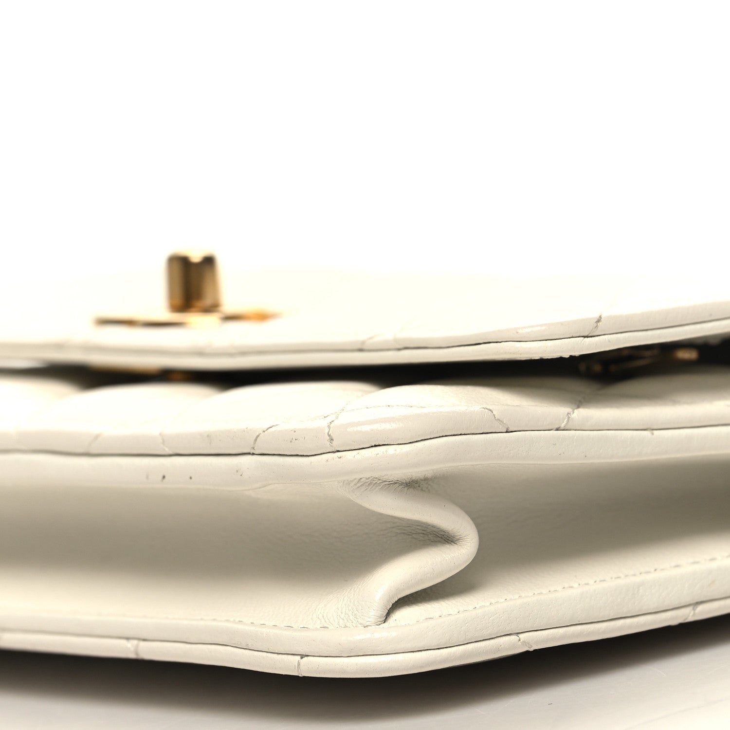 Chanel Lambskin Quilted CC Pearl Crush Wallet on Chain WOC White 12 of 13