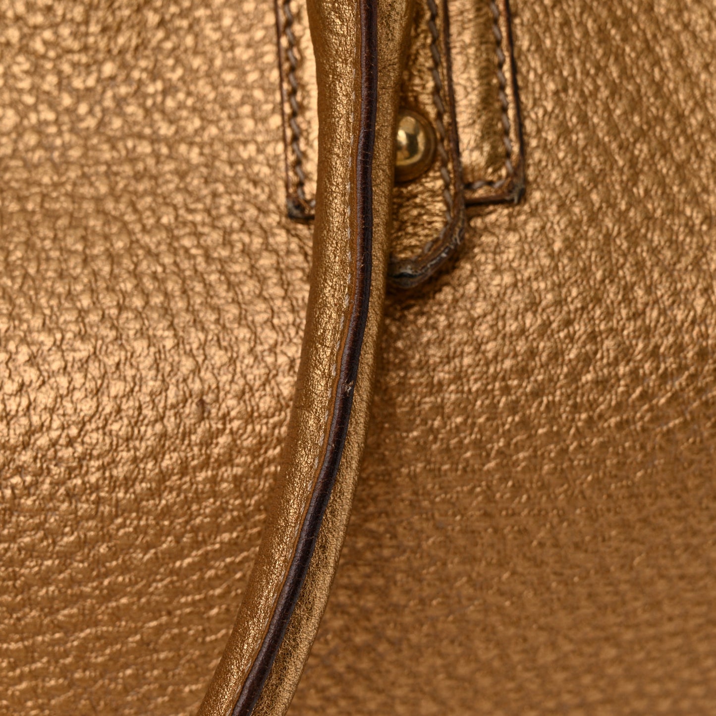 Metallic Calfskin Medium Hasler Tote Bronze